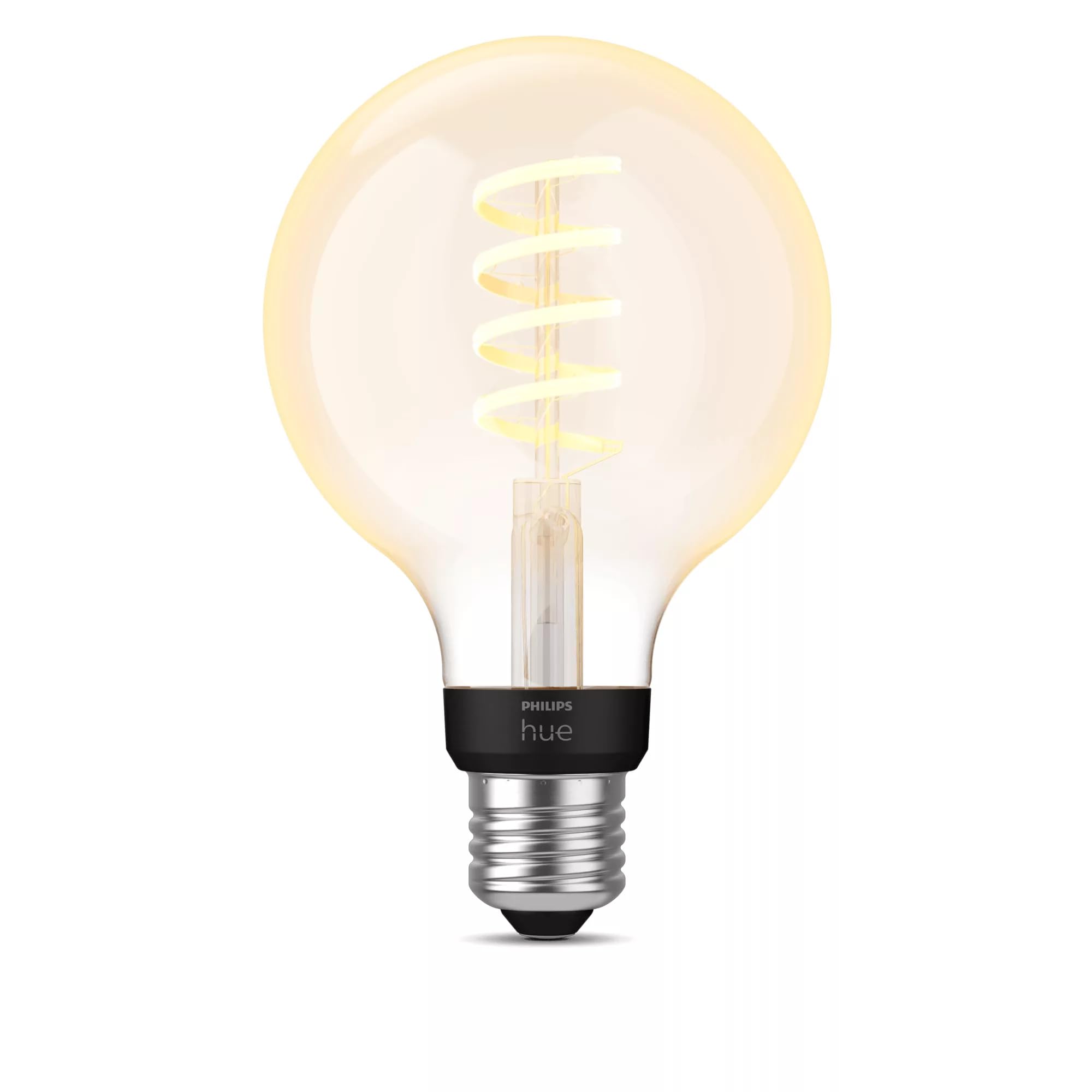 Philips Hue - Bombilla Led Inteligente Filamento, Luz Blanca de cálida a fría, casquillo E27 G93, 7W 550 Lúmens, Compatible con Alexa y Google Home