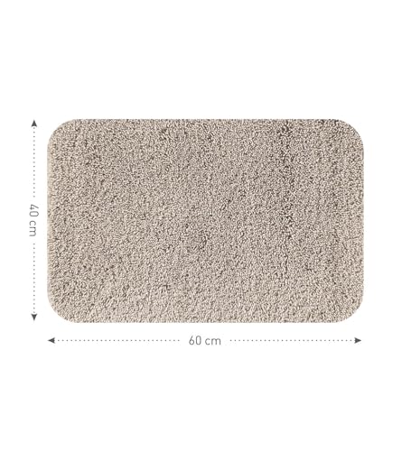 Image of Obsessions Ultra-Absorbent Quick-Dry Bath Mat | 1400 GSM Polyester | Soft, Non-Slip & Fast-Drying Bathroom Rug for Safety & Comfort | 40 x 60 cm | Taupe