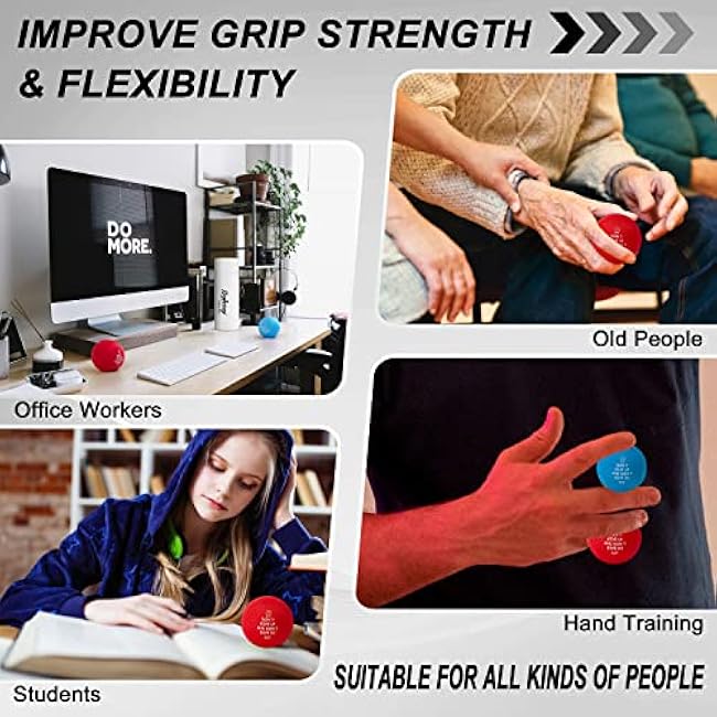 Stress Balls Tri-Density Hand Therapy Exercise Balls for Adults Grips Strength Training Squeeze Ball for Kids