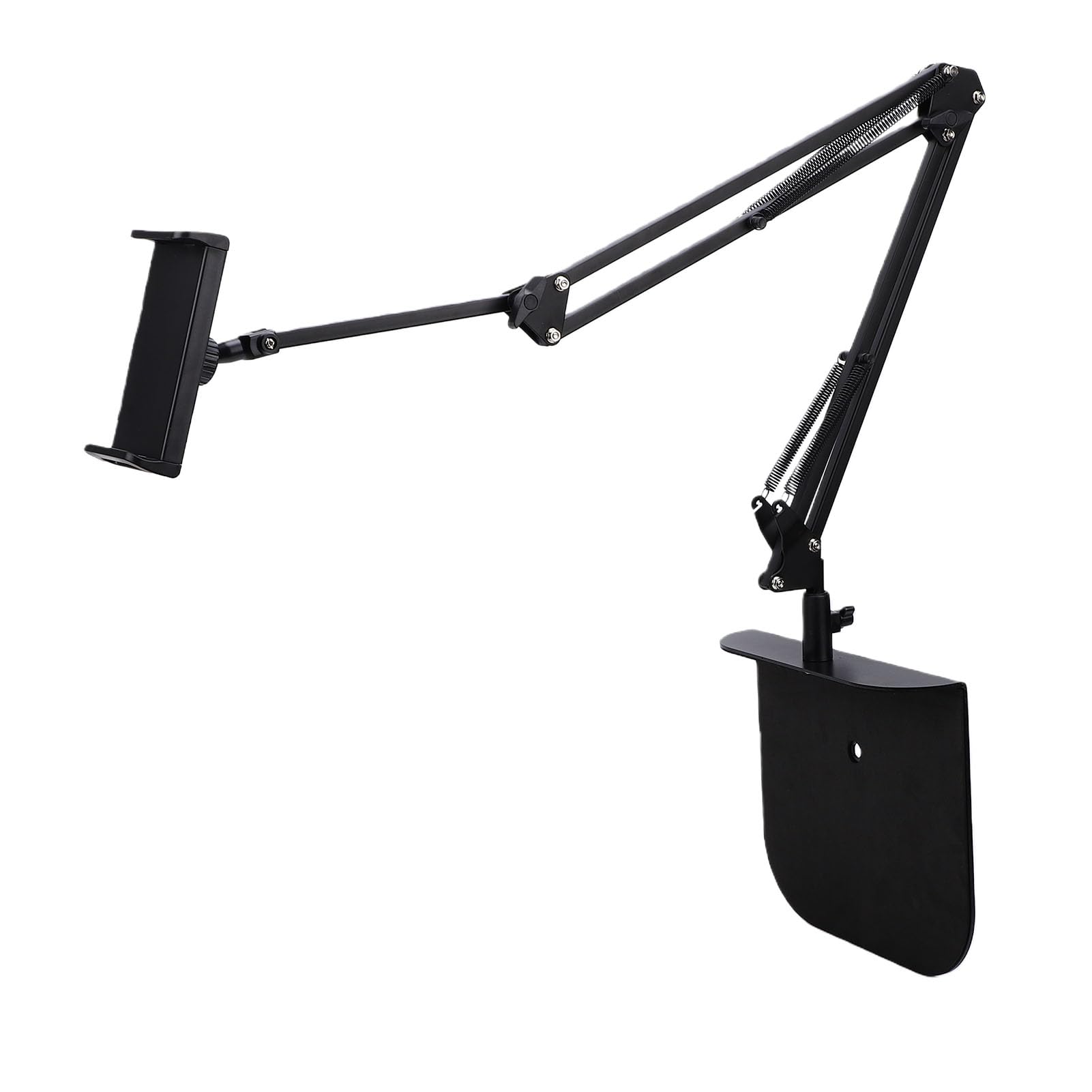 Asixxsix Podstawka Pod Tablet na Podłogę, Regulowana Podstawka | Długi uchwyt na ramię ze stali stopowej, składana konstrukcja z silikonową osłoną, do łóżka, biurka, sofy