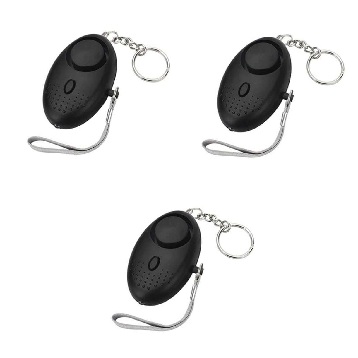 Mikikit 6stücke Alarm Persönlicher Sicherheitsalarm Mit Taschenlampe Notruf Für Frauen Senioren Junge Mädchen Und Nachtarbeiter Schwarz