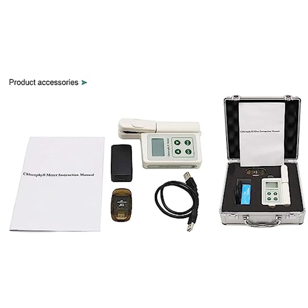 Analizador de clorofila para pruebas de nutrientes vegetales, medidor de temperatura de hojas, medidor de humedad de hojas 0.0-99.9SPAD compacto y portátil