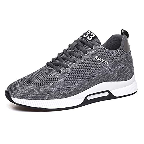 ailishabroy Elevator Sneakers Men Sports Lightweight Casual Shoes with Hidden Flight Lifting Heel for Men Black Blue Gray -2.36 Larger