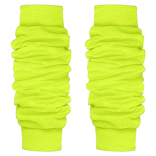 GA COMMUNICATIONS LADIES & GIRLS ANKLE LEG WARMERS FLUORESCENT NEON STRETCH FIT COMFORT TUTU FANCY DRESS ACCESSORY [Yellow]