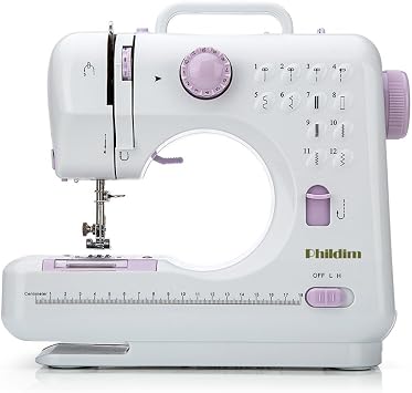 Mini Sewing Machine for Beginner by Phildim - Small Electric Sewing Machines with 2 Speed 12 Built-in Stitch Patterns PD-054-UK-A40
