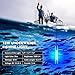 IP68 Waterproof Underwater Fishing Light, Blue Color, 18W 1000LM Bright Night Fish Attracting Submersible Fish Finder Lamp on Boat/Dock for Shrimp, Prawns, Squid, Battery Clamp DC 12-24V 16.4ft Cable
