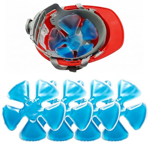Reusable Cooling Gel Ice Packs for Hats Adjustable Cold Therapy Headband Inserts for Hard Hats Sun Hats 4-Hour Relief for Construction Workers Migraines Heat Stroke Prevention 4 Pack