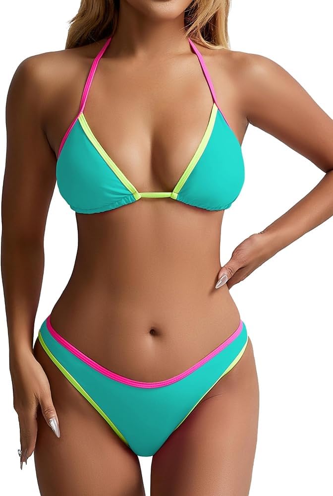 fine stitching Women’s Bikini Set 2 Piece Swimsuit for Beach & Pool | Stylish Triangle Top with Bottom, Stretchable & Comfortable Swimwear-picture-48