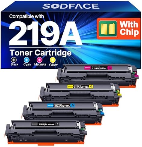 219A 219X Kompatibel für HP 219A für HP Color LaserJet Pro 3202FDWG Toner | Kompatibel für HP Color LaserJet Pro MFP 3302FDWG 3302SDW 3302FDN 3302FDW 3302FDNG W2190A W2191A W2192A