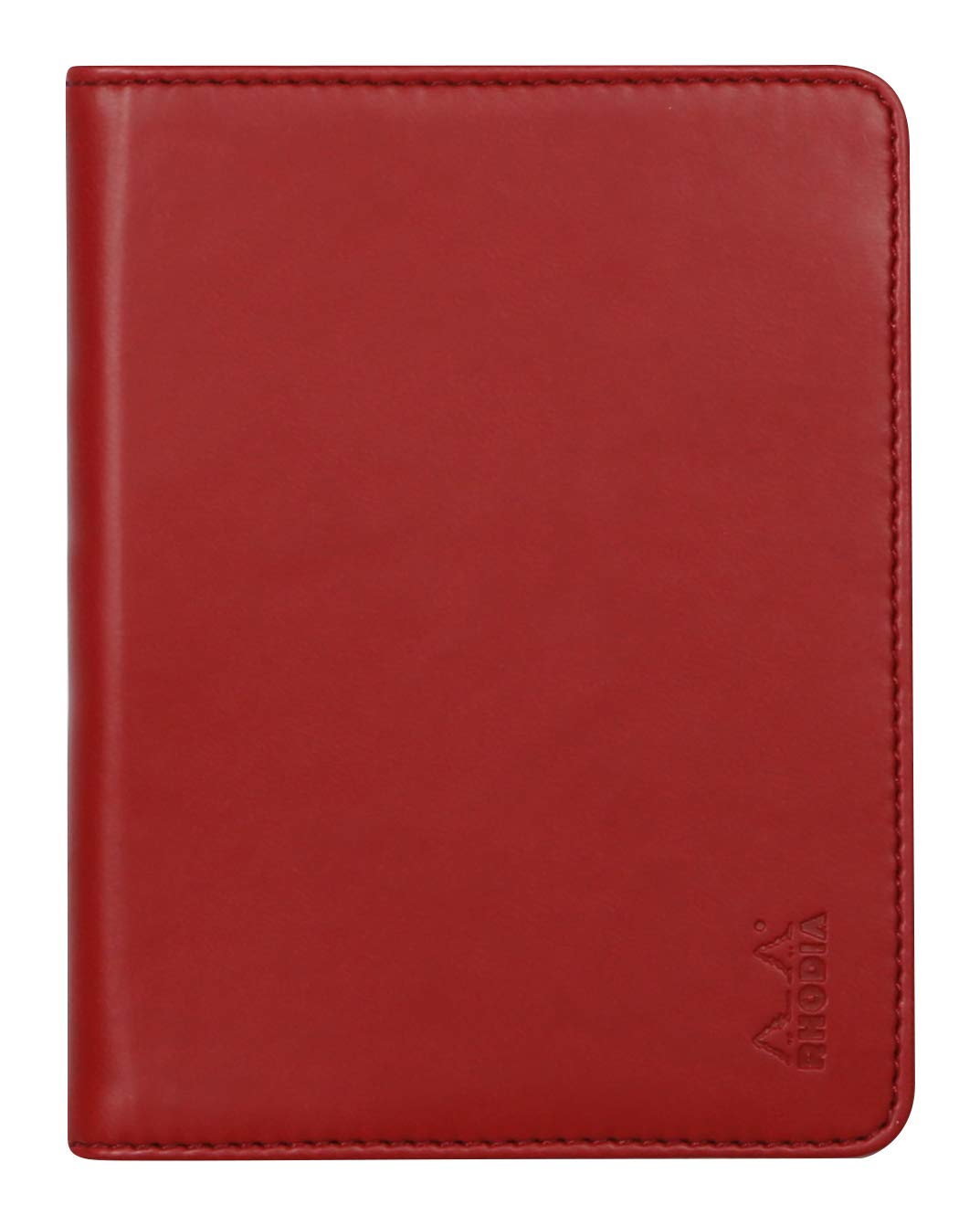 RHODIA 212007C - Notebook and Document Holder Rhodiarama No. 12 Poppy - for Notepads or B7 Format Notebooks (8.5x12 cm) - Premium Italian Faux Leather - Rhodiarama Collection