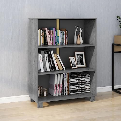 ZQQLVOO HAMAR - Estantería de oficina (85 x 35 x 112 cm, madera maciza de pino, adecuada para dormitorio, oficina y salón), color gris oscuro