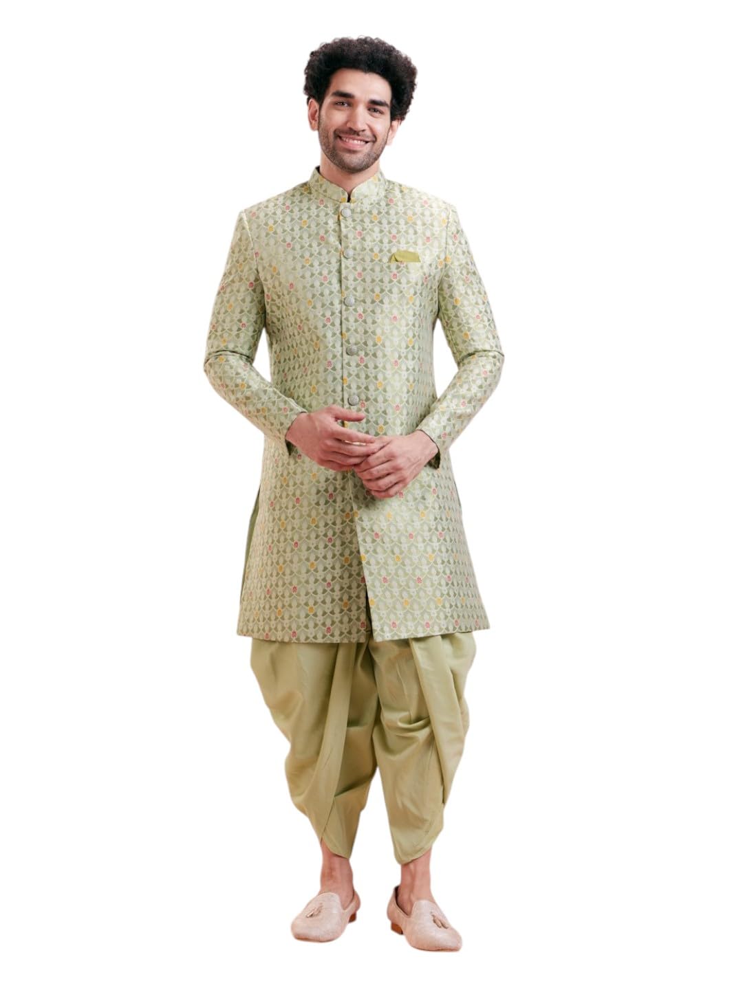 Sherwani Dhoti Set for Men – Ethnic Sherwani for Man | Wedding Dress Set & Traditional Outfit-image-32