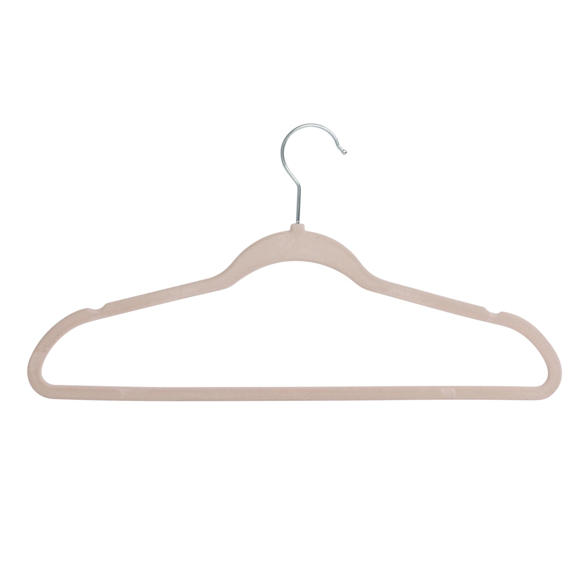 Cintres en velours rose poudré antidérapants pour un dressing optimisé