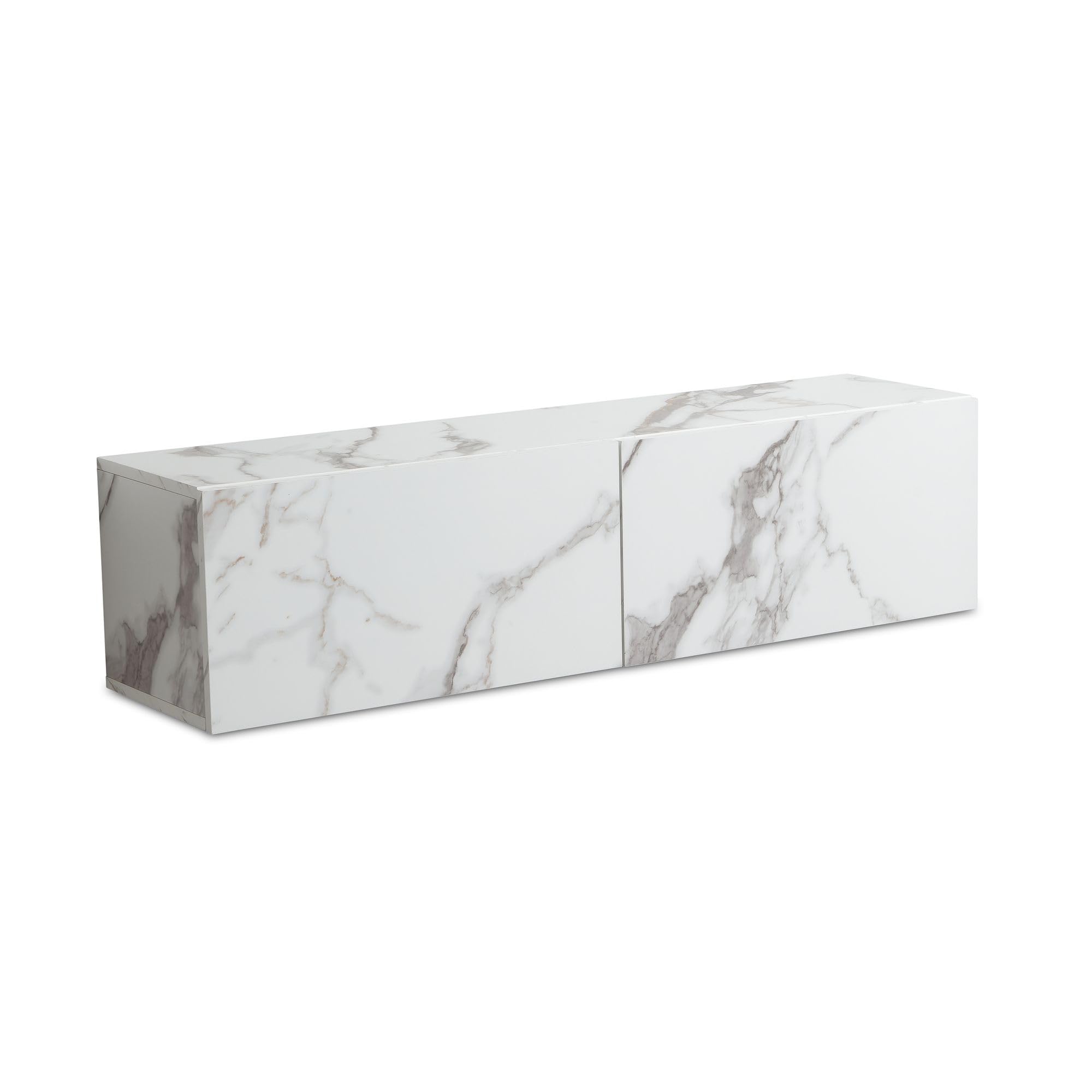FineBuy - Mobile basso da appendere, effetto marmo, 120 x 30 x 30 cm