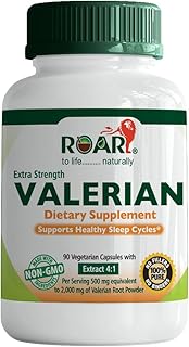 Extra Strength Valerian Capsules | 4:1 Extract | Equivalent to 2,000mg Valerian Root Powder per Serving | 90 Servings per Bottle