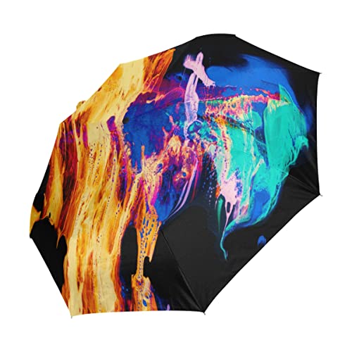 Parapluies Pliant Flamme Feu Art - Parfait pour le Voyage, la Plage et le Quotidien en Famille
