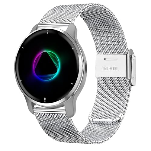 VELULYX Bracelet métal Garmin Venu 2 Plus, Bracelet inoxydable 20mm pour Garmin Venu Sq/Sq Music/Sq 2/Sq 2 Music/Vivoactive 3/3 Music/Vivoactive 5/Venu/Vivomove HR/Forerunner 55 245 645