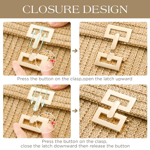 SWEETV CHUNLI Straw Purse Woven Beach Bag Summer Clutch Purse Boho Crossbody Bags for Women Small Raffia Shoulder Bag3