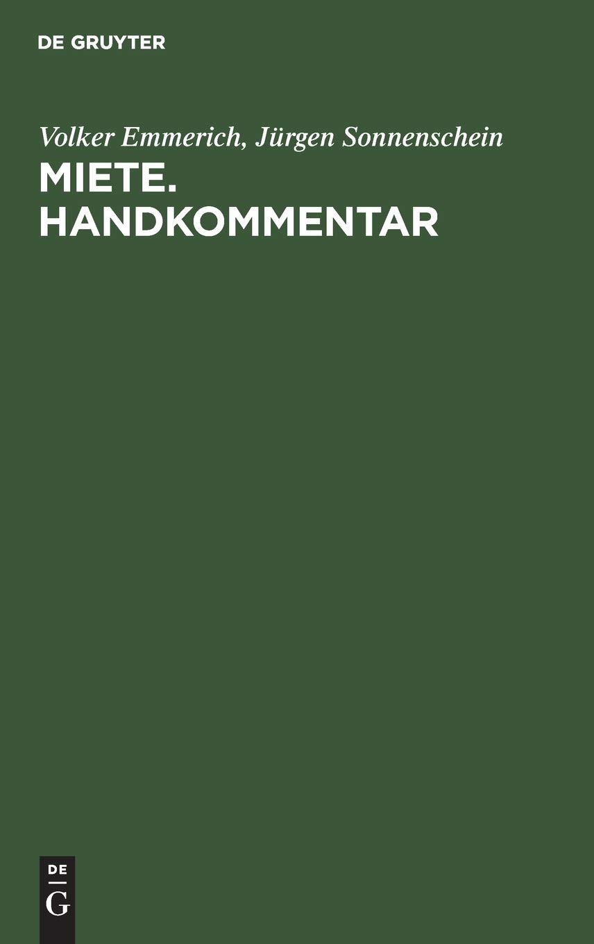 Miete. Handkommentar: 535-580a Bgb, 2. Wohnraumkndigungsschutzgesetz