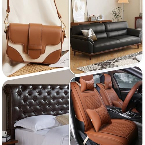 Premium Orange Faux Leather Upholstery Fabric - 54" Wide, 0.7MM Thick Durable PU Vinyl Material for Marine, Furniture, and DIY Crafts 6 Premium Orange Faux Leather Upholstery Fabric - 54" Wide, 0.7MM Thick Durable PU Vinyl Material for Marine, Furniture, and DIY Crafts - Image 5