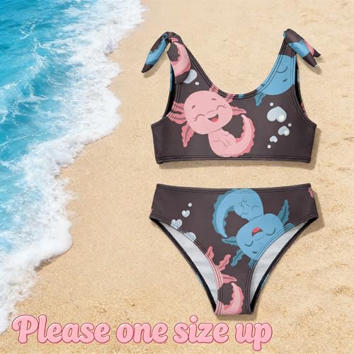 Image of Axolotl Girls Swimsuit Two Piece Swimwear Bathing Suit for Girls