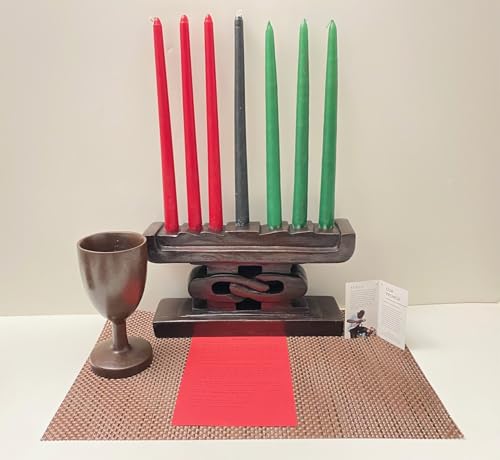African Heritage Collection Kwanzaa Unity (UMOJA) Celebration Set (Brown) - Handmade in Ghana