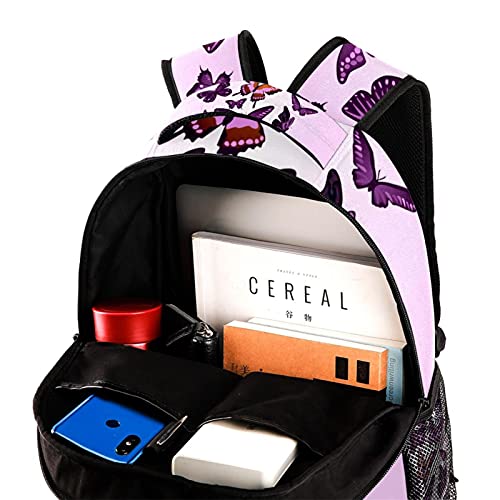 Sac d'école papillon pour étudiants : le sac à dos décontracté multicolore - 4