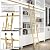 DIYHD 6.6FT Wooden Ladder Rolling Hardware Sliding Library Ladder Track Floor Rollers with Brake,Golden,No Ladder