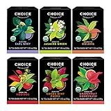 Choice Organics - Favorites Variety Pack Sampler (6 Pack) - Includes Earl Grey, Jasmine Green,...
