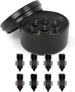 Official Creality 8PCS 3D Printer High-end Hardened Steel Nozzle Kit,Extruder Nozzles 0.25mm, 0.4mm, 0.6mm, 0.8mm for Ender 3/Ender 3 Pro/Ender 3 V2/Ender 3 Max