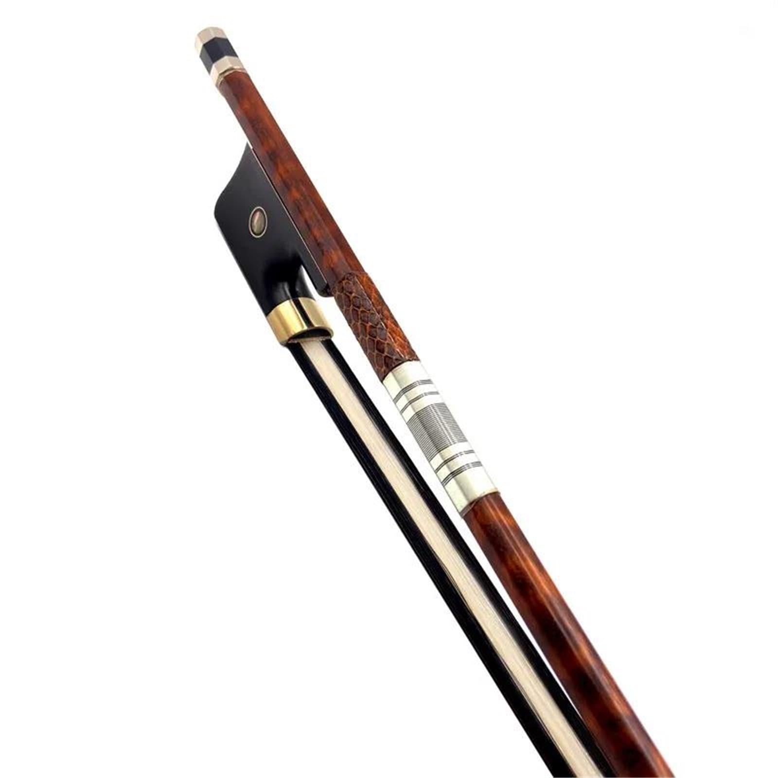 Geigenbogen 1 Stück Starker Kontrabass Violinbogen Doppelt Weiß/schwarz Rosshaar Professionelle Leistung