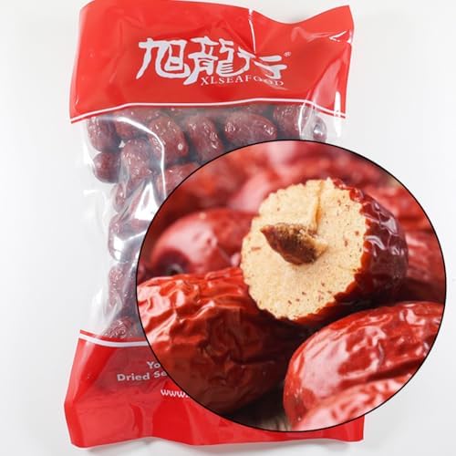Xlseafood Nature Organic Dried Chinese Jujube Dates Size Large 旭龙行特级中国西北产 有机大红枣 无硫无添加(8oz)