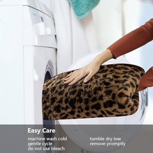 Image of STONECREST Recliner Chair Cover, Faux Fur Rabbit Slipcover, Stay in Place (Leopard, 23 inch Regular Recliner)