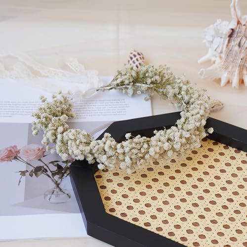 Diadema de flores secas para boda miniatura 6