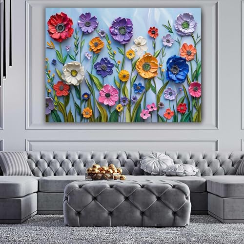 Tableau decoration murale abstrait floral 3D haut de gamme - 4