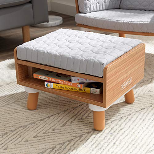 Kidkraft Mid-Century Kid Upholstered Reading Chair & Ottoman With Storage, Furniture For Kids, Gift For Ages 3-6 , Grey #TOP6