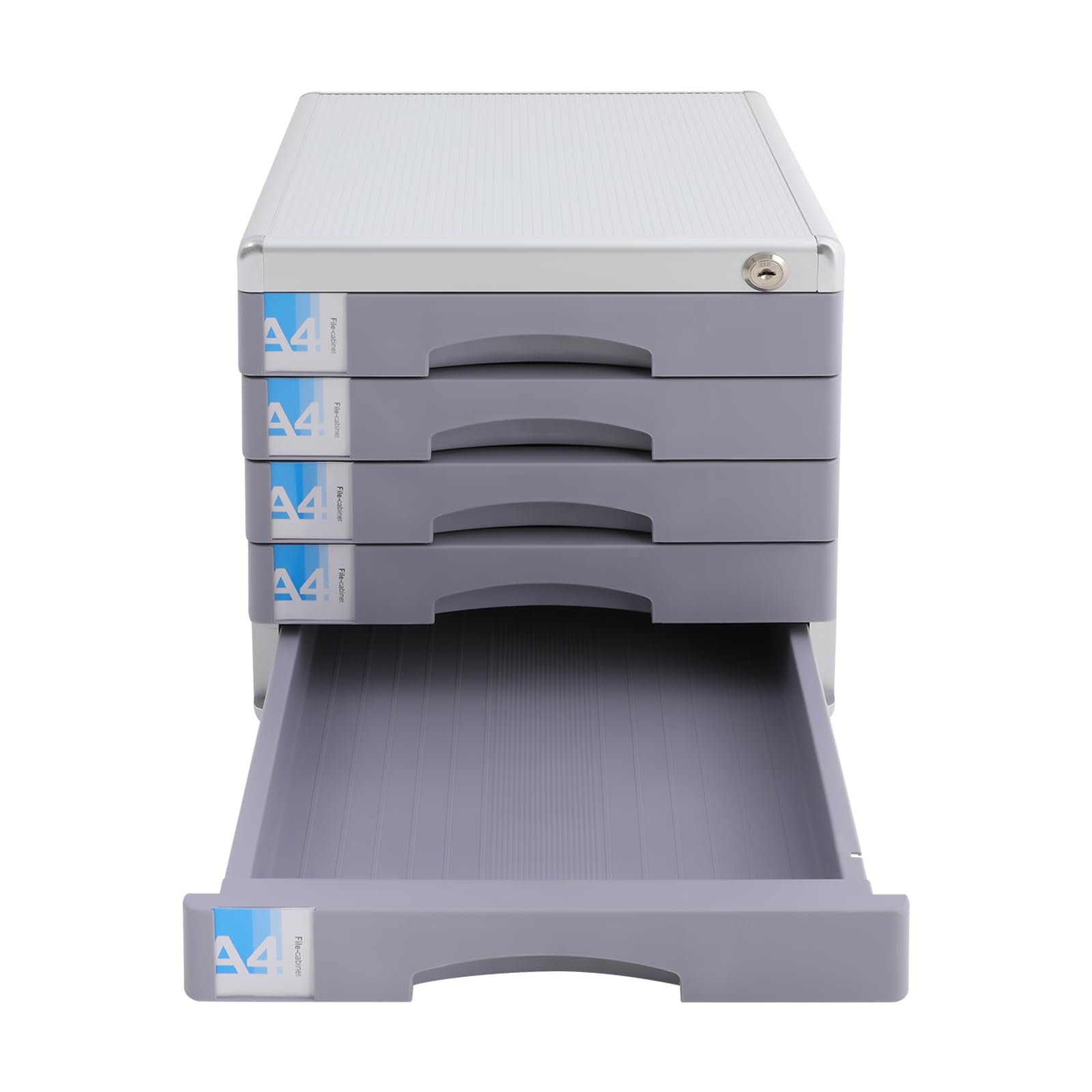 Metall Schubladenbox Abschließbar 5 Fächer A4 Schubladenboxen Aluminiumlegierung Dokumenten Aufbewahrung Ablagebox für Häuser, Büros