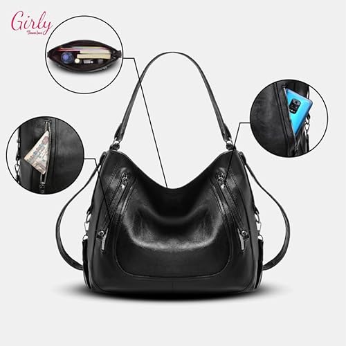 Girly Women Shoulder Bag For Everyday Use, Practical Design For Work, Errands, And Travel, Comfortable Carry, Simple Look That Matches Different Outfits Black