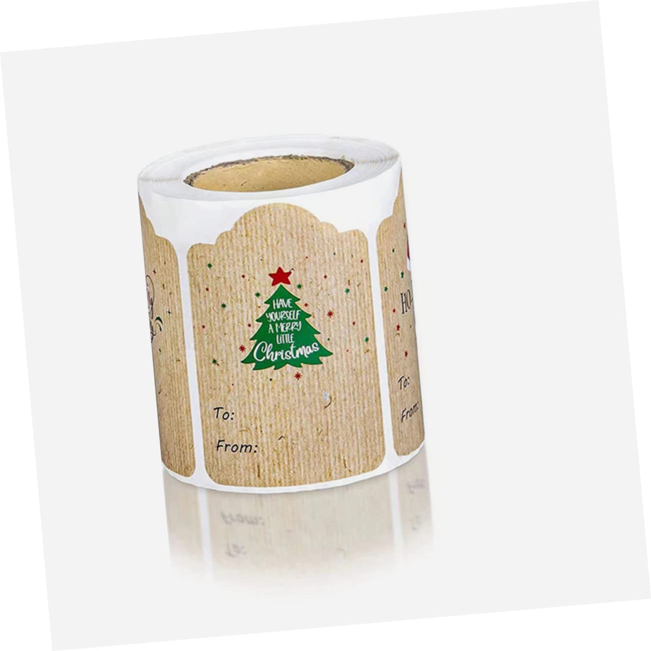 STOBOK 5rotoli Adesivi Natalizi Kraft Etichette Autoadesive Per e Decorazioni Design Per Facili Personalizzare e Utilizzare Occasione