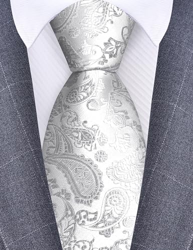 Image of GUSLESON 3.15 inch(8cm) Fashion Paisley Ties Mens Woven Jacquard Necktie for Wedding