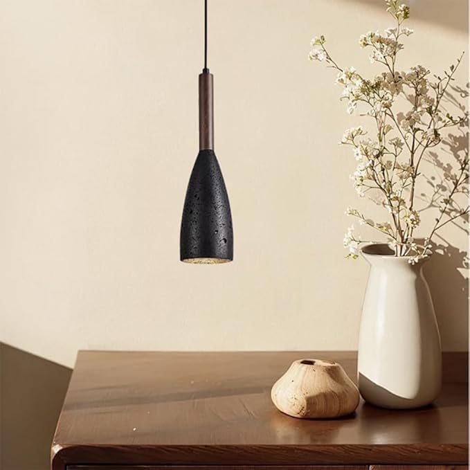 Travertine and Wood Light Retro Lamp with Stshade Nordic Kitchen Island Lighting for Dining Room Farmhouse Chandelier/K