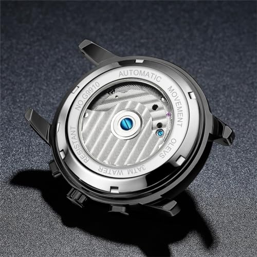 Image of OLEVS Men Automatic Watch Mechanical Self Winding Watches for Men Skeleton Business Dress Luminous Waterproof Diamond Week Month