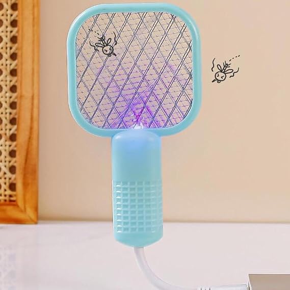 Electric Fly Swatter, Mini USB Rechargeable Mosquito Killer Racket, Portable Bug Zapper for Indoor Outdoor Camping Travel-image-43