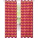 Tende termiche isolate orizzontali a zig-zag con motivo a righe in colori vivaci geometrici, 2 pannelli W52 x L95 tende per cameretta dei bambini, arancione magenta