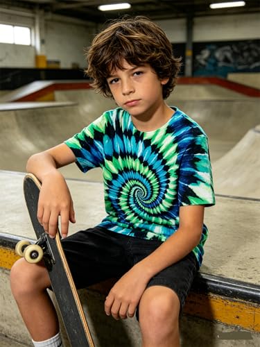 Image of Boys Tie Dye Shirt Size 4-14 Hippies Senior Rainbow Tees T Shirts for Kids | Tees T shirts for Kids