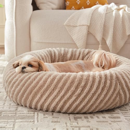 MIXJOY Dog Beds for Small Dogs Cats, Washable Small Dog Bed with Removable Cover, Donut Cat Bed for...