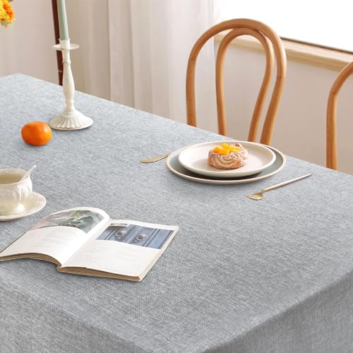 Nappe moderne gris clair effet lin 110x140cm haute résistance - 3