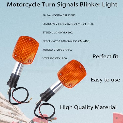 Image of 2 Pcs 12V Motorcycle Turn Signals Blinker Light Aftermarket Replacement Accessory Fit for Honda Shadow VTX Steed Rebel Magna 250 400 750. (2 Pcs)