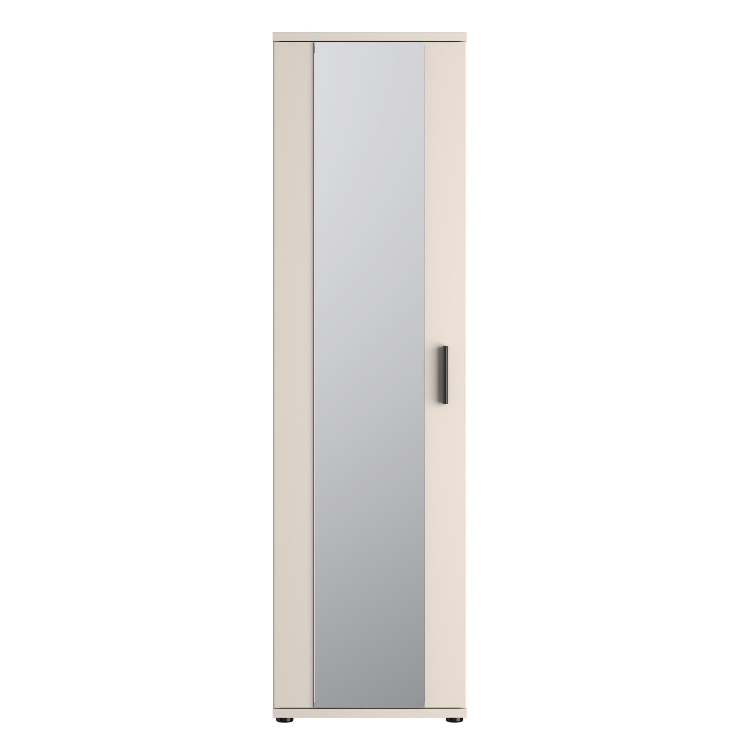 Forte NET106 Schuhschrank 50, moderner Flurschrank, 1-türig, 6 Einlegeböden, Flur, Diele, Abstellraum, Holzwerkstoff, Kaschmir|Beige, 50,2 cm breit x 179,1 cm hoch x 34,8 cm tief