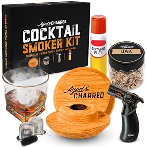Cocktail Smoker Kit with Torch and Butane – 100% USA Oak Smoker, High-End Set – Old Fashioned Cocktail Kit for Whiskey – Bourbon Gifts for Men – Gift from Wife, Daughter, Son